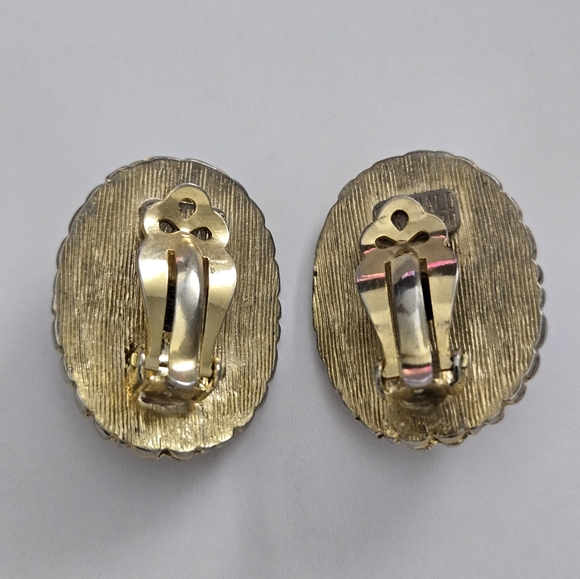 RARE FIND Vintage Statement Donald Stannard clip on earrings Art Deco style - Picture 8 of 8